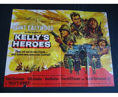 KELLYS HEROES (1970) UK Quad Film Poster - Western starring Clint Eastwood and Telly Savalas (30" x 40" - 76 x 101.5 cm) - Fo