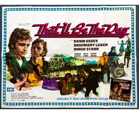 THAT'LL BE THE DAY (1973) - British UK Quad film poster - Brian Bysouth artwork of DAVID ESSEX & RINGO STARR - (30" x 40" - 7