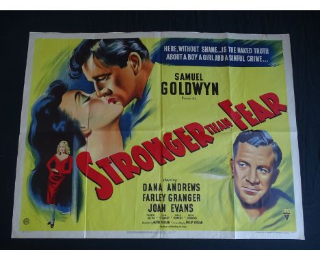 STRONGER THAN FEAR (1950) - UK Quad Film Poster - stone litho artwork (30" x 40" - 76 x 101.5 cm) Fine, folded