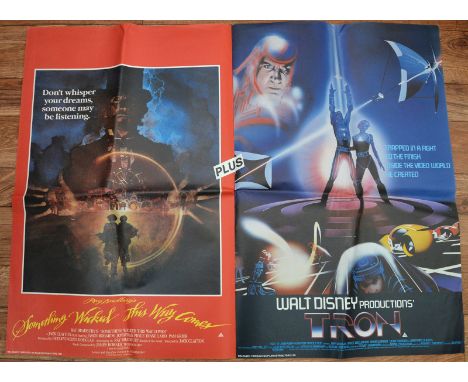 TRON / SOMETHING WICKED THIS WAY COMES DOUBLE BILL (1980's) - UK Quad Film Poster (30" x 40" - 76 x 101.5 cm) - Very Fine plu