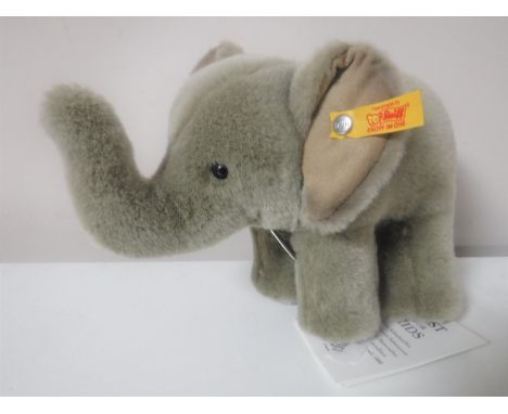 A Steiff elephant, with tags