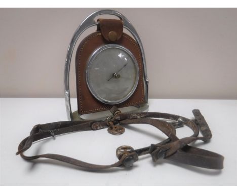 An early twentieth century 'stirrup' barometer and two small stirrups