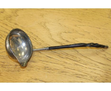 A small Georgian silver toddy ladle with coat of arms, George Smith II, London 1789, length 20cm