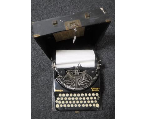 A 1920's Remington Compact typewriter in case