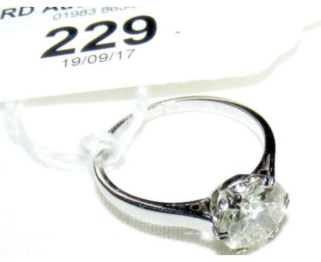 Good quality diamond Solitaire ring in platinum setting - over 1.0 carat