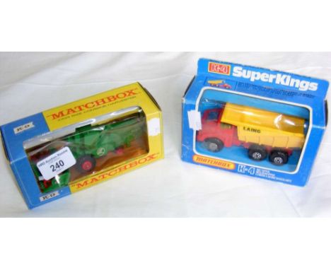 Boxed Matchbox K-9 Kingsize Combine Harvester, together with Big Tipper