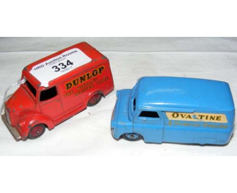 A Dinky 450 "Dunlop" van, together with an "Ovaltine" van