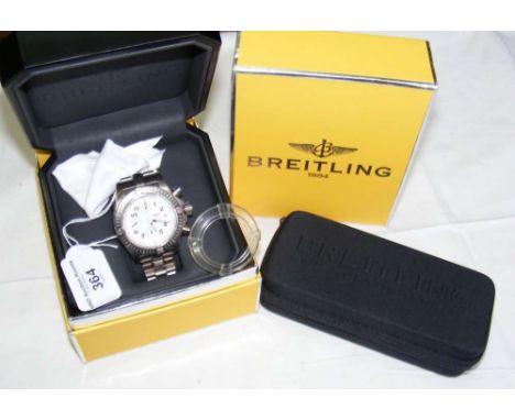 A Breitling automatic chronograph Avenger gent's wrist watch with original box and travelling case