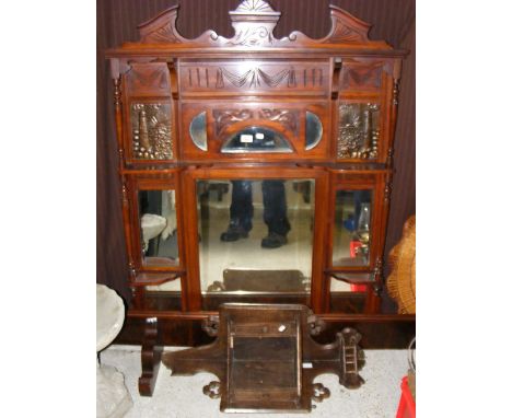 Edwardian overmantel, shelf, corner unit