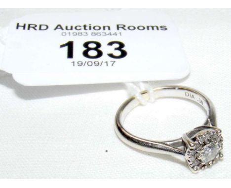 A 9ct white gold diamond ring - 0.33 carat (with receipt)