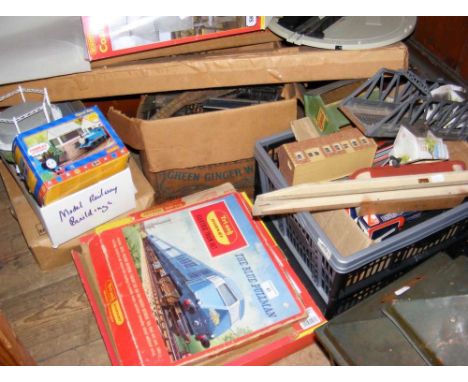 A large quantity of assorted model railway rolling stock, track and equipment, including Hornby "The Blue Pullman" Train Set