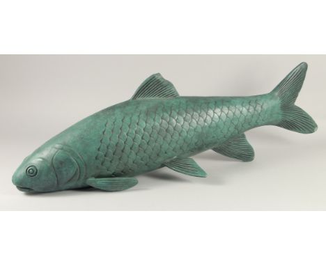 A LARGE CHINESE BRONZE FISH.