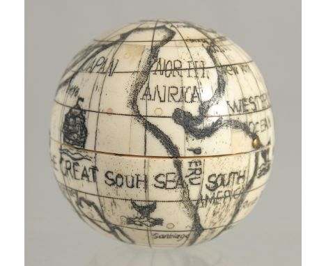 AN ETCHED BOWL GLOBE. 2.5ins diameter