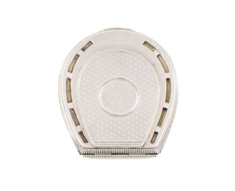 A Victorian novelty silver horseshoe vesta case,by Henry Dee, London 1867, retailed by Thompson and Co., New Bond Street,with