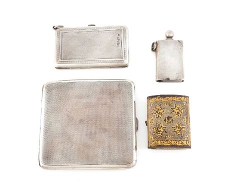 An Edwardian silver sovereign case,by Wright &amp; Davies, London 1907,rectangular form with engine-turned decoration, the in