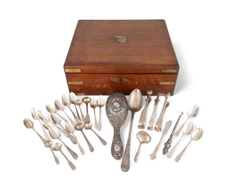 A collection of silver flatware,comprising: a George III silver Old English pattern basting spoon, by Hester Bateman, London 
