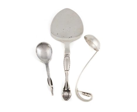 By Georg Jensen, a Danish silver cake slice,importer's mark of George Stockwell, import marks for London 1922,design No.38, l