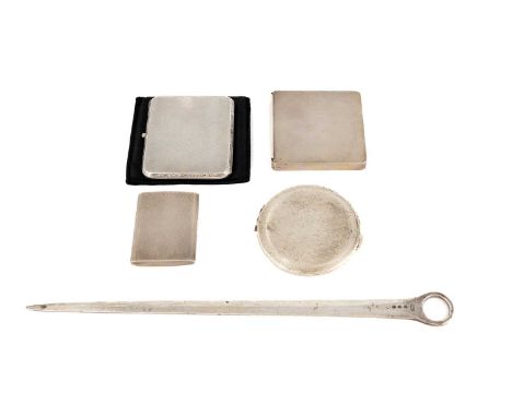 A mixed lot of silver items,various dates and makers,comprising: a George III meat skewer, by Naphtali Hart, London 1818, plu