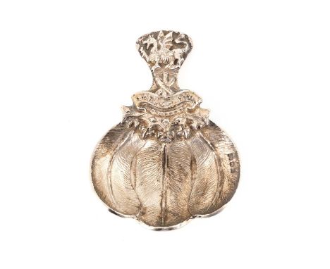 A modern commemorative silver caddy spoon,by Garrard and Co, London 1969,celebrating the investiture of Prince Charles, the b