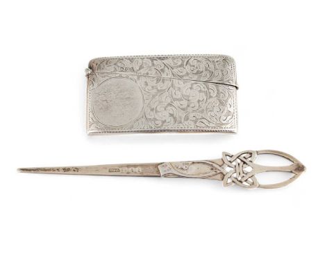 By Liberty and Co., a modern silver paperknife,Edinburgh 1988,tapering circular form, in the Art Nouveau manner, with pierced