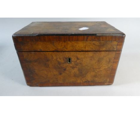 A 19th Century Crossbanded Walnut and Mahogany Two Division Tea Caddy, 21cm Wide 