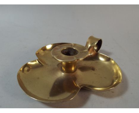 A Brass Bedchamber Stick in the Form of a Trefoil Dish, Reg No. 638627 by JS & S 