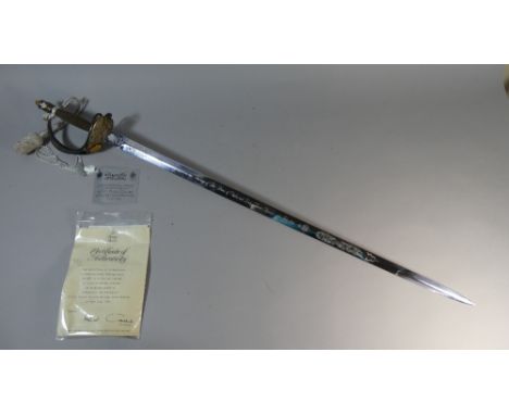 A Limited Edition Heritage Collection Commemorative Sword with Etched Blade by Wilkinson Sword, 100cm Long 