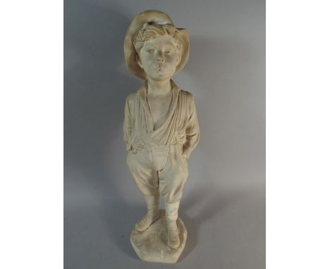 A Ceramic Study of Young Boy with Hands in Pockets Whistling, Monogrammed LH No.14, 16cm high 
