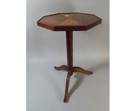 An Inlaid Octagonal Topped Tripod Wine Table, 53cmn high 