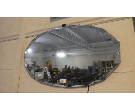 A Vintage Bevel Edge Wall Mirror, 66cm Wide 