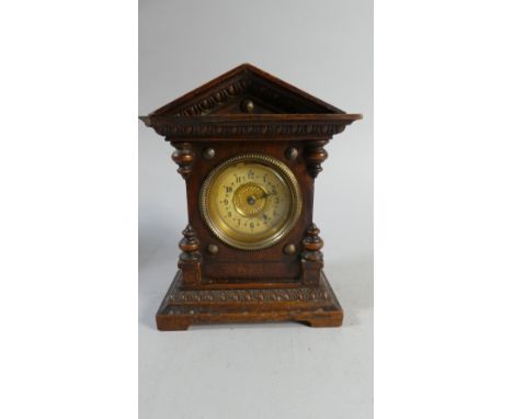 A Late 19th Century Mantle Clock of Architectural Form, Movement Not Working, 15cm high 