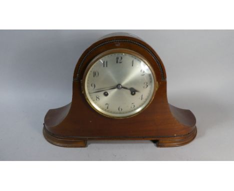 An Edwardian Mahogany Clock with Junghans Wurttemberg  Movement, 44cm Wide 