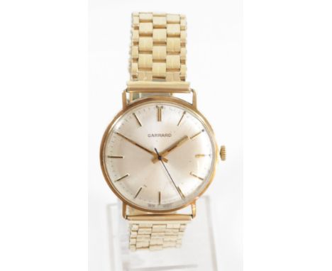 Garrard, a 9ct gold manual wind gentleman's wristwatch, London 1972, with silvered dial, the 17 jewel movement signed, 32mm, 