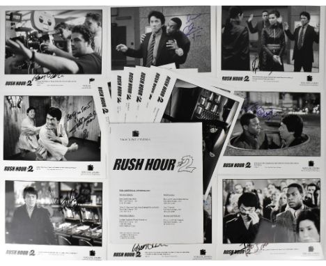 RUSH HOUR 2; a press pack for the film, including a copy of the script and various black and white photographs, nine of which