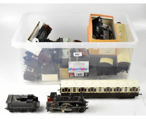 A quantity of scale model rolling stock and carriages to include Lawrence scale models, L&amp;NWR guard van, third class carr