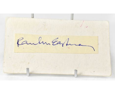 SIR PAUL MCCARTNEY; a cut piece of paper applied to card bearing the star's signature.We have not authenticated this signatur