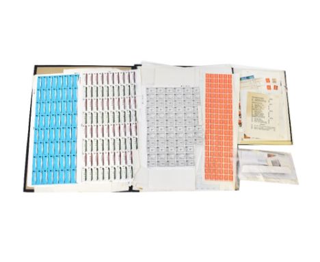 A collection of stamps to include unused pre-decimal sheets of stamps dating mainly from 1968 and 1969, to include First Flig