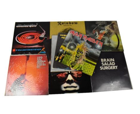 ROCK; ten records to include Iron Maiden first album, UK press, Nazareth 'Play the Game', Hawkwind 'Hall of the Mountain Gril