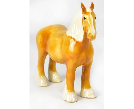 BESWICK; a rare figure of a shire mare palomino in dappled colourways, 22 x 24cm. CONDITION REPORT No evidence of crazing , d