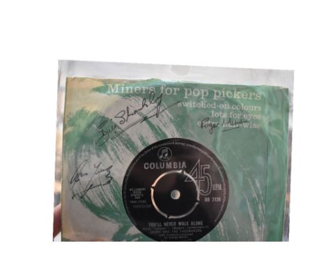 GERRY AND THE PACEMAKERS & LIVERPOOL FOOTBALL CLUB; a 45rpm single 'You'll Never Walk Alone/It's Alright' bearing signatures 