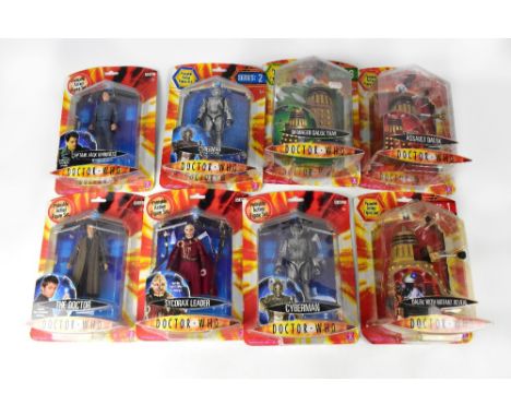 DOCTOR WHO; eight poseable action figure sets in original packaging comprising Assault Dalek, Cyber Man, Sycorax Leader, Cybe