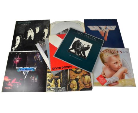 VAN HALEN; eleven records to include a White Label pressing of 'Fair Warning' (lacking sleeve), 12" singles 'Why Can't This b
