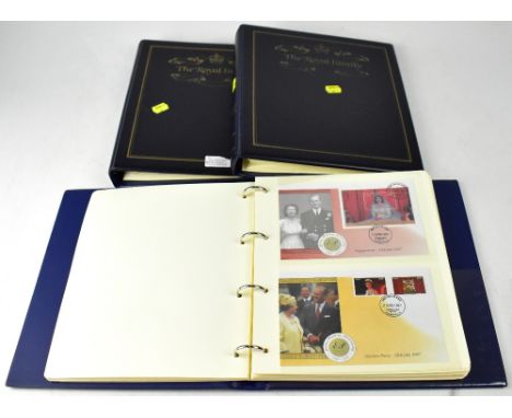 Three albums of Royal Family themed first day covers and first day silk covers, some autographed editions, to include James W
