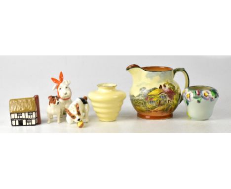 Various collectible ceramics to include a Royal Doulton Series ware jug, a Carltonware cone-shaped vase with ribbed body, a C