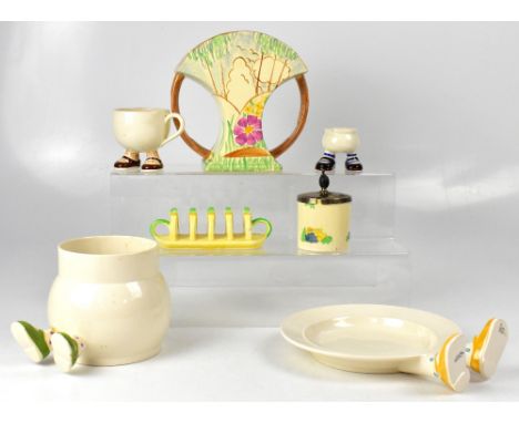 A collection of 20th century ceramics comprising Carlton ware 'Walking Ware' plate, jar, tea cup and egg cup, with printed ma