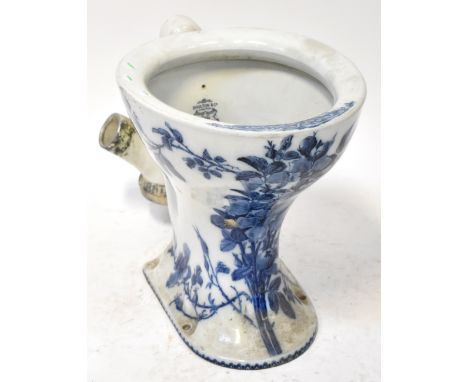 DOULTON &amp; CO; a late 19th/early 20th century blue and white transfer decorated toilet, inscribed to the back side 'Doulto