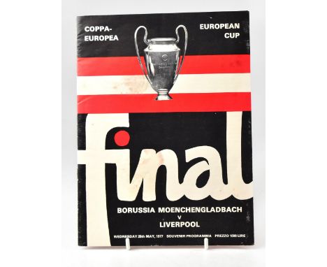 LIVERPOOL FOOTBALL CLUB; a programme for the European Cup Final vs Borussia Moenchengladbach from Wednesday 25th May 1977, be