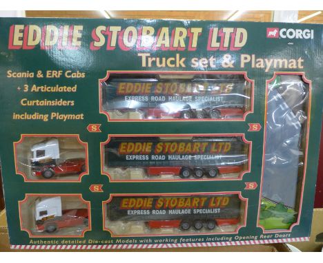 A Corgi 60008 Eddie Stobart Truck set and play mat, boxed