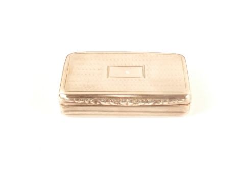 A silver snuff box, Birmingham 1838 with gilt interior