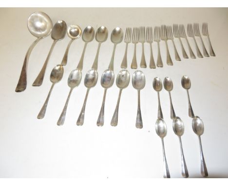 Excellent collection of silver London hallmarked flatware to include large ladle &amp; large serving spoons, all spoons with 